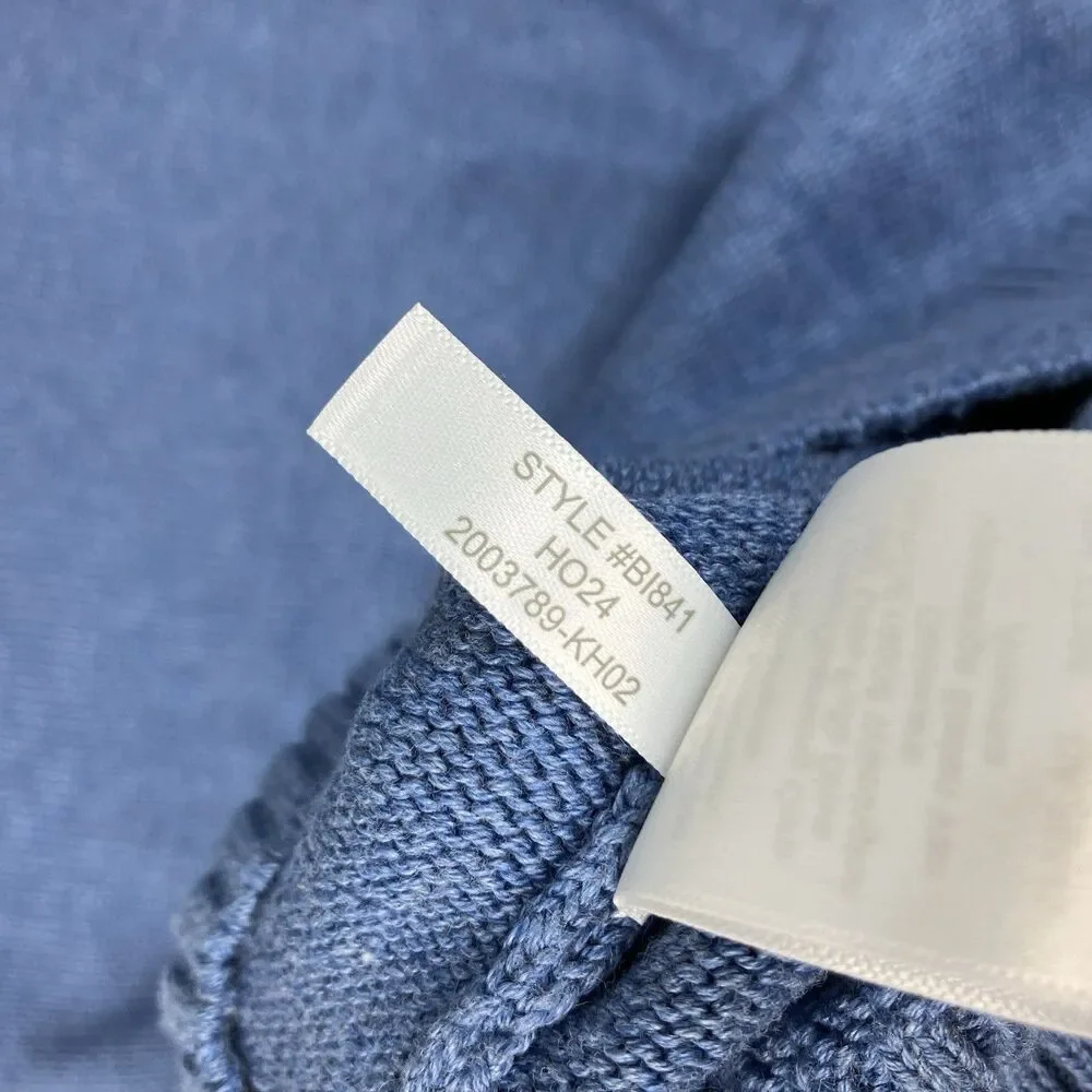 J Crew Sweater Mens XL Blue Heritage Cotton Crewneck Raglan Casual Fall BI841